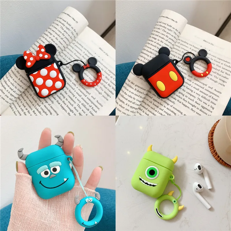 Для AirPods чехол 3D милый мультяшный для наушников s Apple Airpods 2 Bluetooth беспроводная