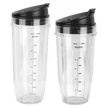 

24 32 oz Ounce Cup with Sip N Seal Lids Spare Replacement Parts Accessories for Nutri Ninja Auto-iQ and Duo Blenders Juicer