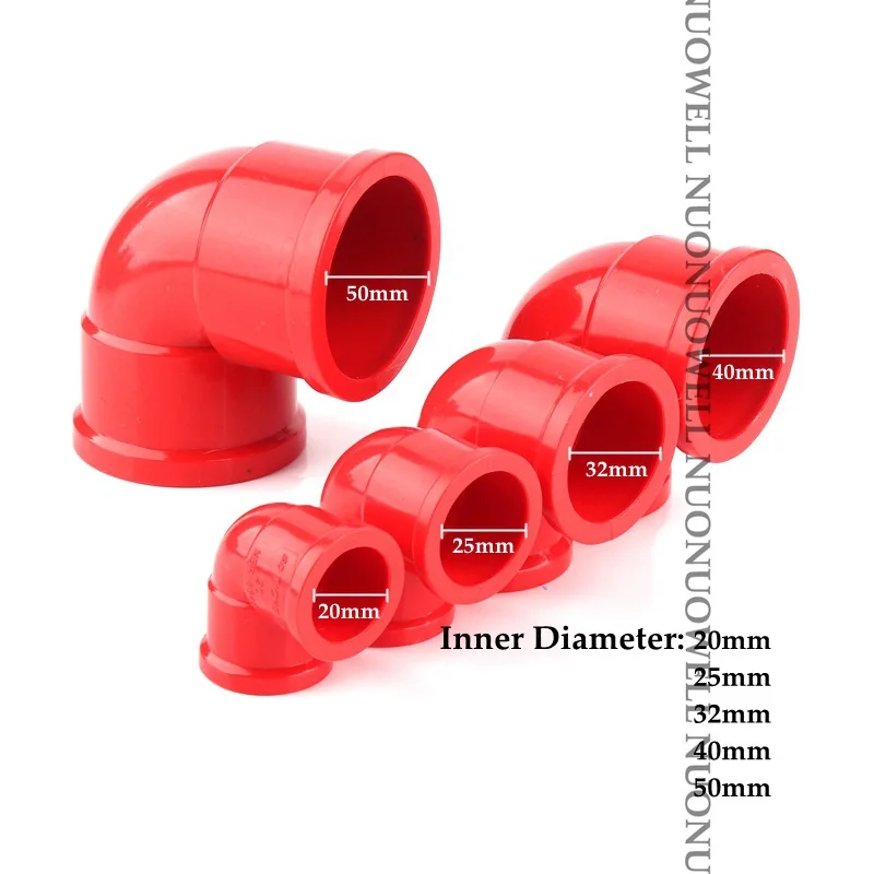 2 шт красные ПВХ соединители труб НПВХ трубы локоть соединитель аквариума для аквариума водные трубы соединения водосточные трубы части труб Фитинги