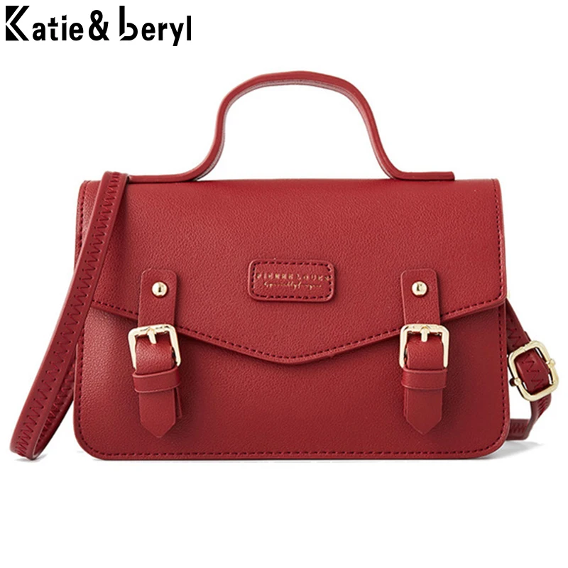 Satchels Design Small Hanbag For Women 2020 Vintage Crossbody Messenger Bag Feamle PU Leather Top Handle Shoulder Bags Totes | Багаж и