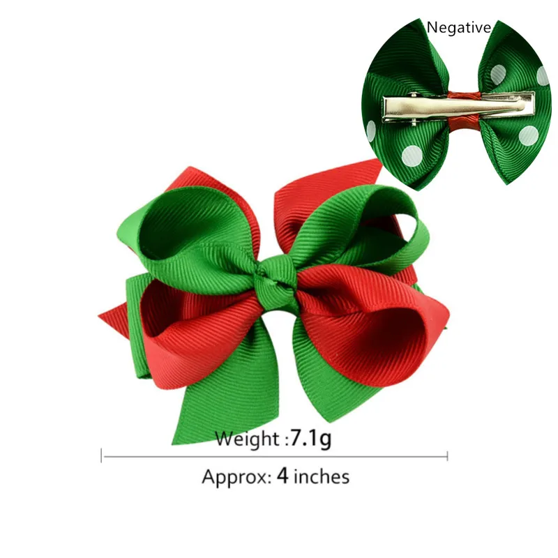 1/4Pcs Girls Hair Accessories Christmas Hairpin Xmas Bow Resin Cartoon BB Clip Santa Claus Barrette Flower Hair Clips for Kids - Цвет: 11