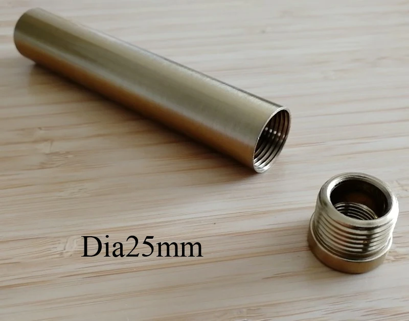 Dia16/19/22/25/32mm Bronze Color Female Thread Metal Hollow Tube Double Heads Inner Tooth Tube Pipe Lighting Accessories led lamp accessories