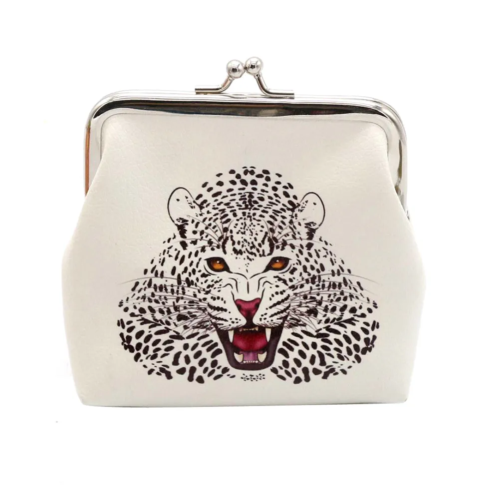 

#P5 Women Lady Retro Vintage Owl Leather Small Wallet Hasp Purse Clutch Bag daily mini coinpouch white anmimal printed pouch