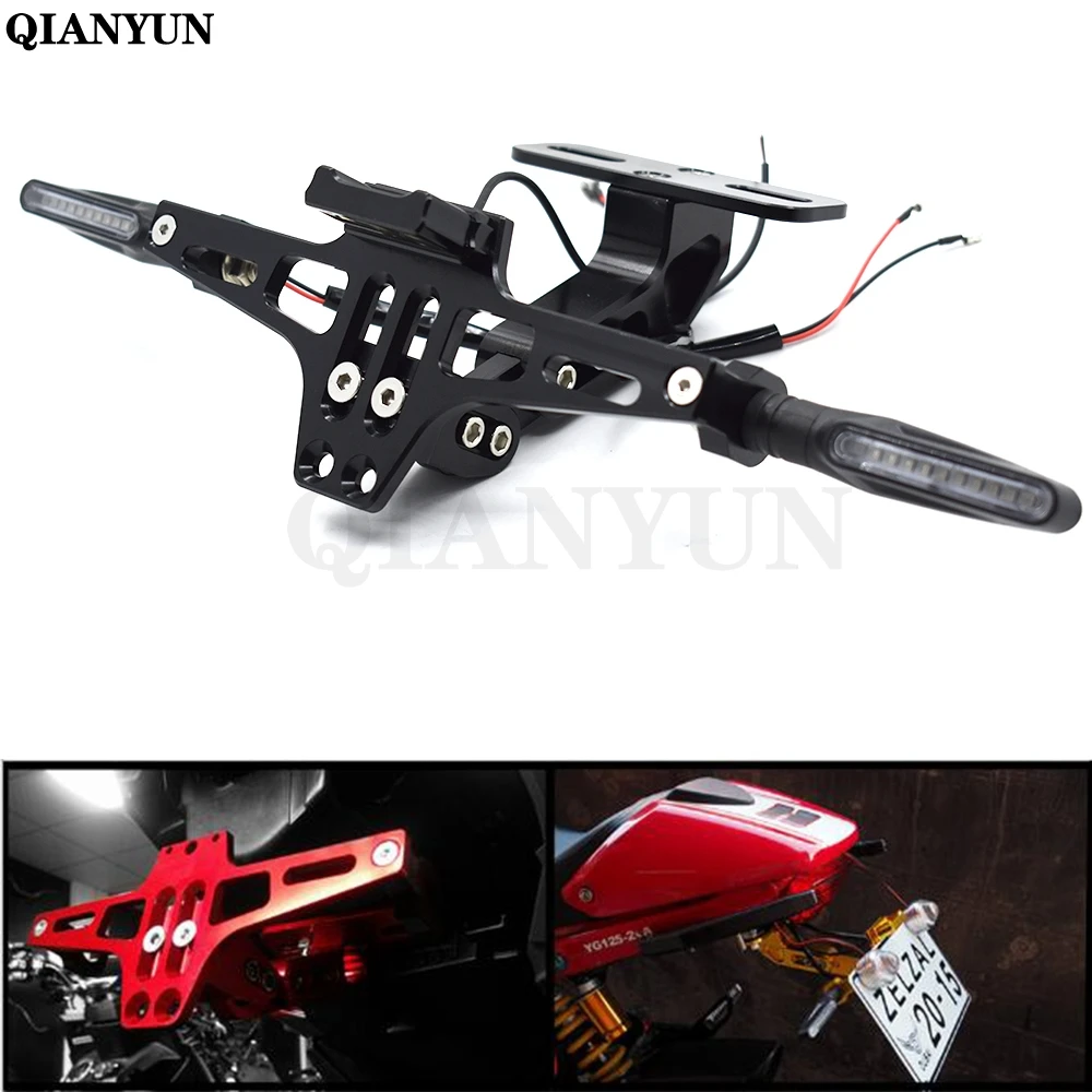 

CNC motorcycle license plate number bracket with LED light adjustable For KTM RC8 RC8R 1290 Super Duke R 990 SuperDuke 690