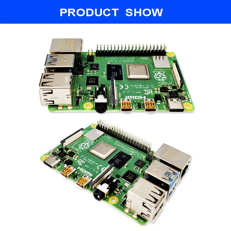 Original Raspberry Pi 4 Model B 4B with RAM 4GB 1.5GHz 2.4 / 5.0 GHz WIFI Bluetooth 5.0 Case Coolin