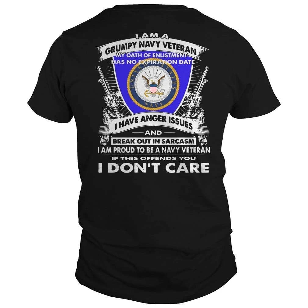 I Am A Grumpy Navy Veteran My guature Of Enlistment не имеет срока годности рубашка крутая Повседневная