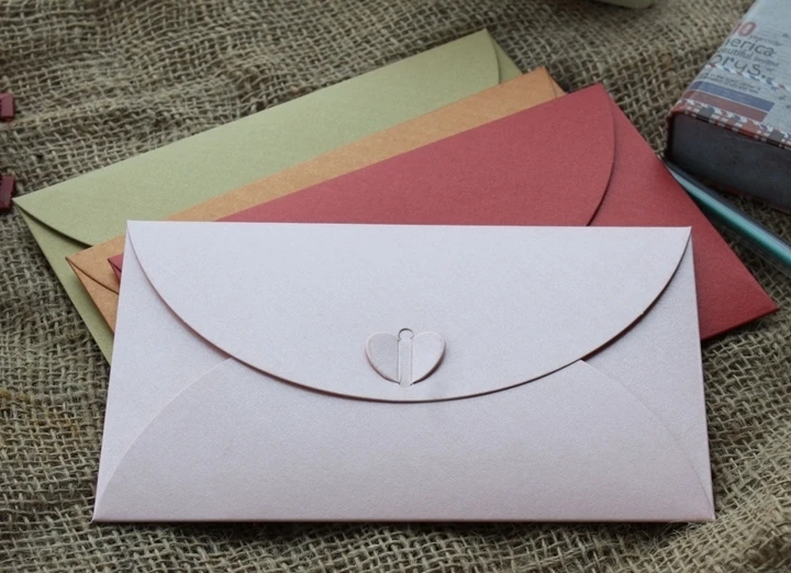 5 шт/лот Модный Ретро стиль в форме сердца винтажный Романтический бумажный конверт подарок для свадебного приглашения/Открытки 03216