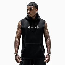 Спортивный жилет с капюшоном, мужской жилет для фитнеса, тренировочная одежда для бега