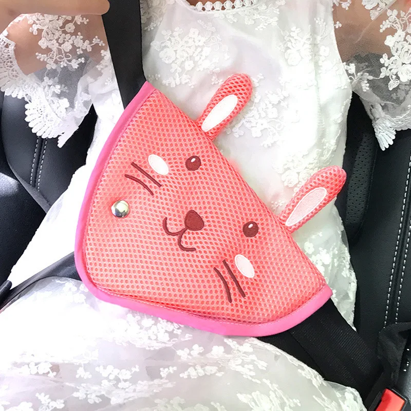 Kids Triangle Car Safe Seat Belt Cover Cartoon Baby Seatbelt Adjuster Device Auto Safety Belt Pad Child Abdomen Belly Protection