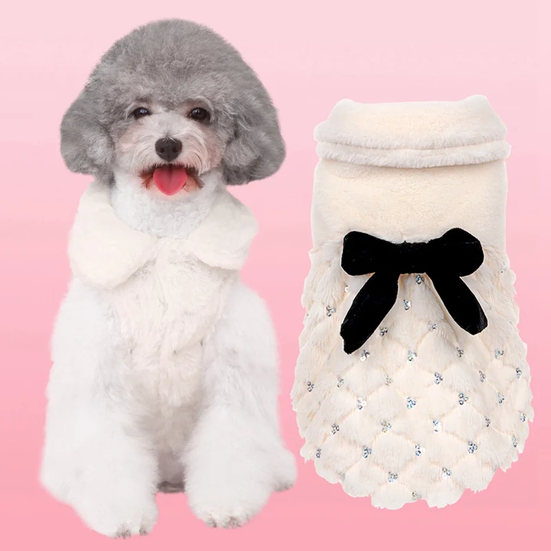 

Luxury Winter Dog Coat Warm Princess Pet Dog Dress Coat Pet Overalls Winter Dog Clothes Clothing for Dogs Small Pet