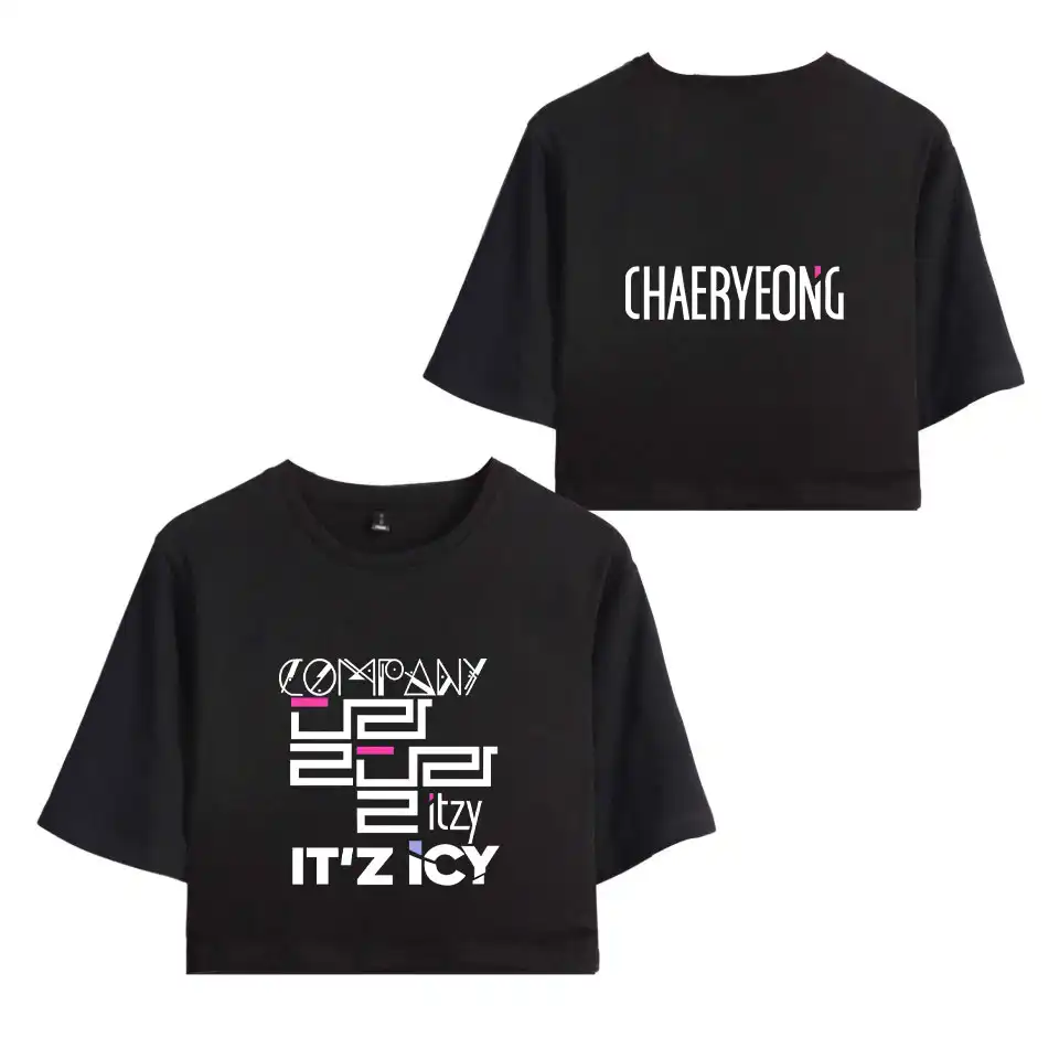 Itzy Kpop プリントへそ出し Tシャツ女性の夏のセクシーなファッションカジュアル人気ソフト半袖 Tシャツホット販売 Tシャツ Aliexpress