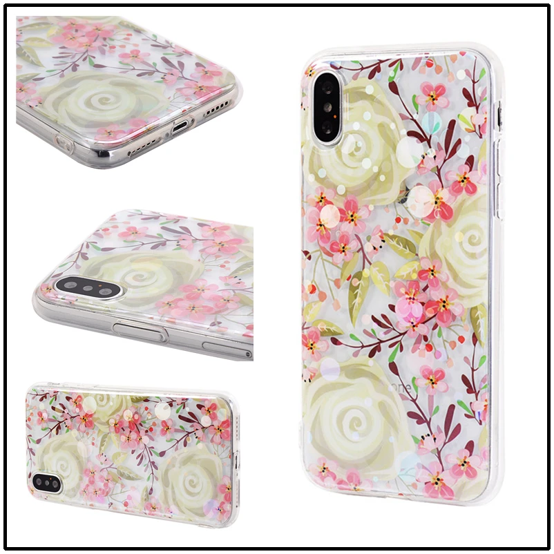 组合图Floral case for iPhone XS (4)