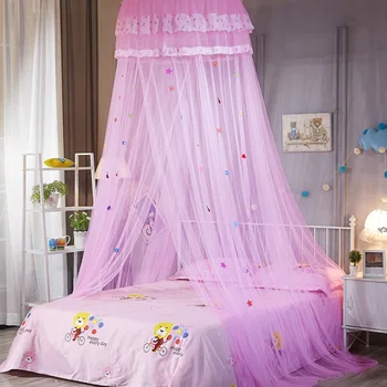 

Bedding Round Dome Anti-mosquito Hanging Bed Net Kids Bedroom Canopy Mesh Lace Sweet Heightened Cartoon Sleeping Summer