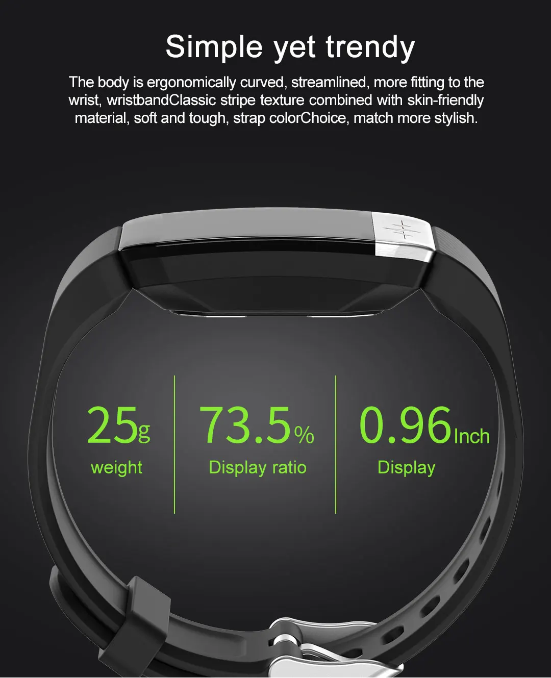 T1S Smart Watch Band With Temperature Measure ECG Heart Rate Blood Pressure Monitor Weather Forecast Drinking Remind Wristband