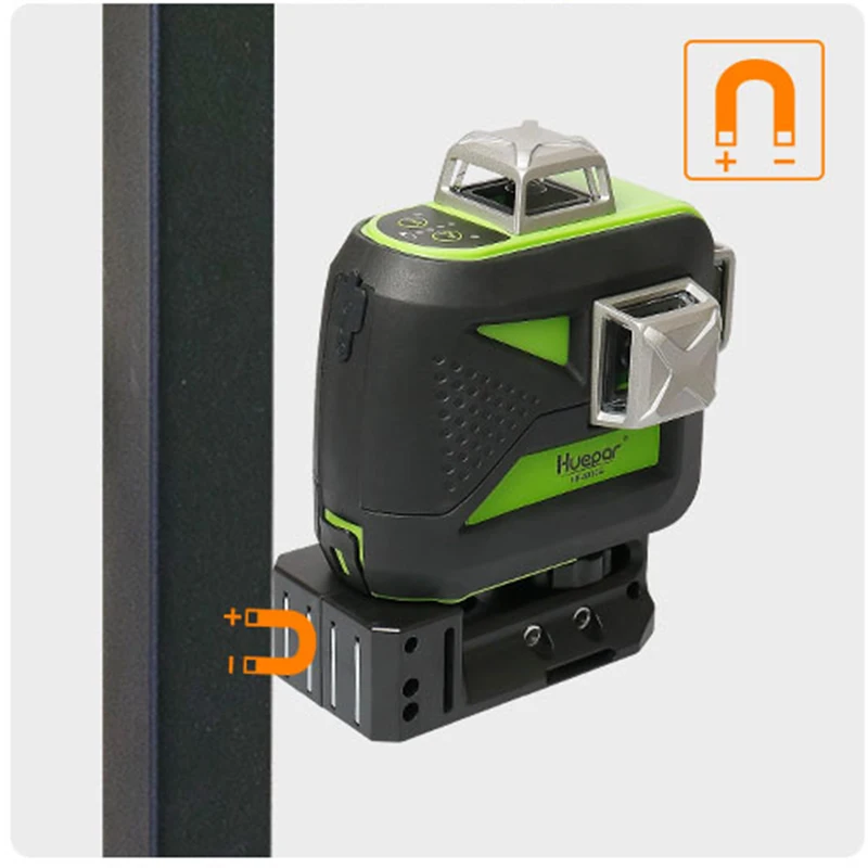 Huepar 603CG 12Lines Vertical Cross Powerful Outdoor Detector Green Beam 3D  Self-Leveling 360 degree Horizontal Laser Level