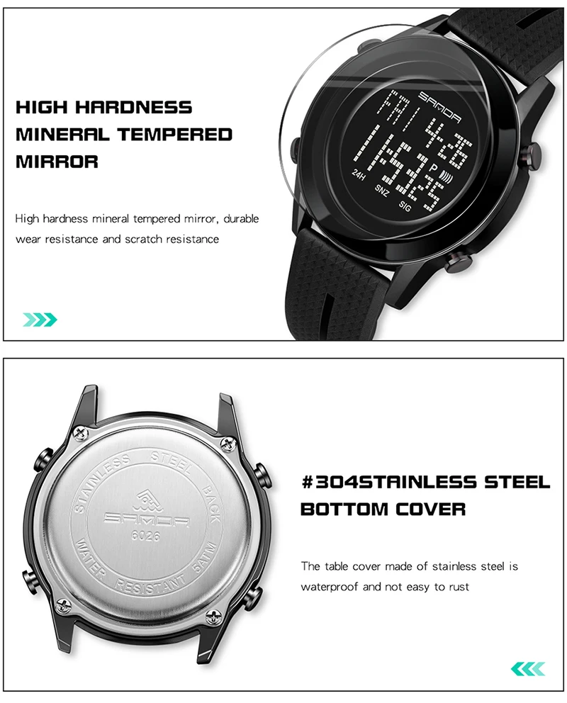 2021 New Men Outdoor Sport Wrist watches LED Digital Watch Waterproof Male Women Multifunction Electronic Clock Fit Student Boy digital smart watch