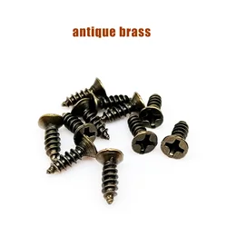 Assorted Miniature Steel Phillips Flat Countersunk Head Screws - 2.6x12mm (Antique brass)