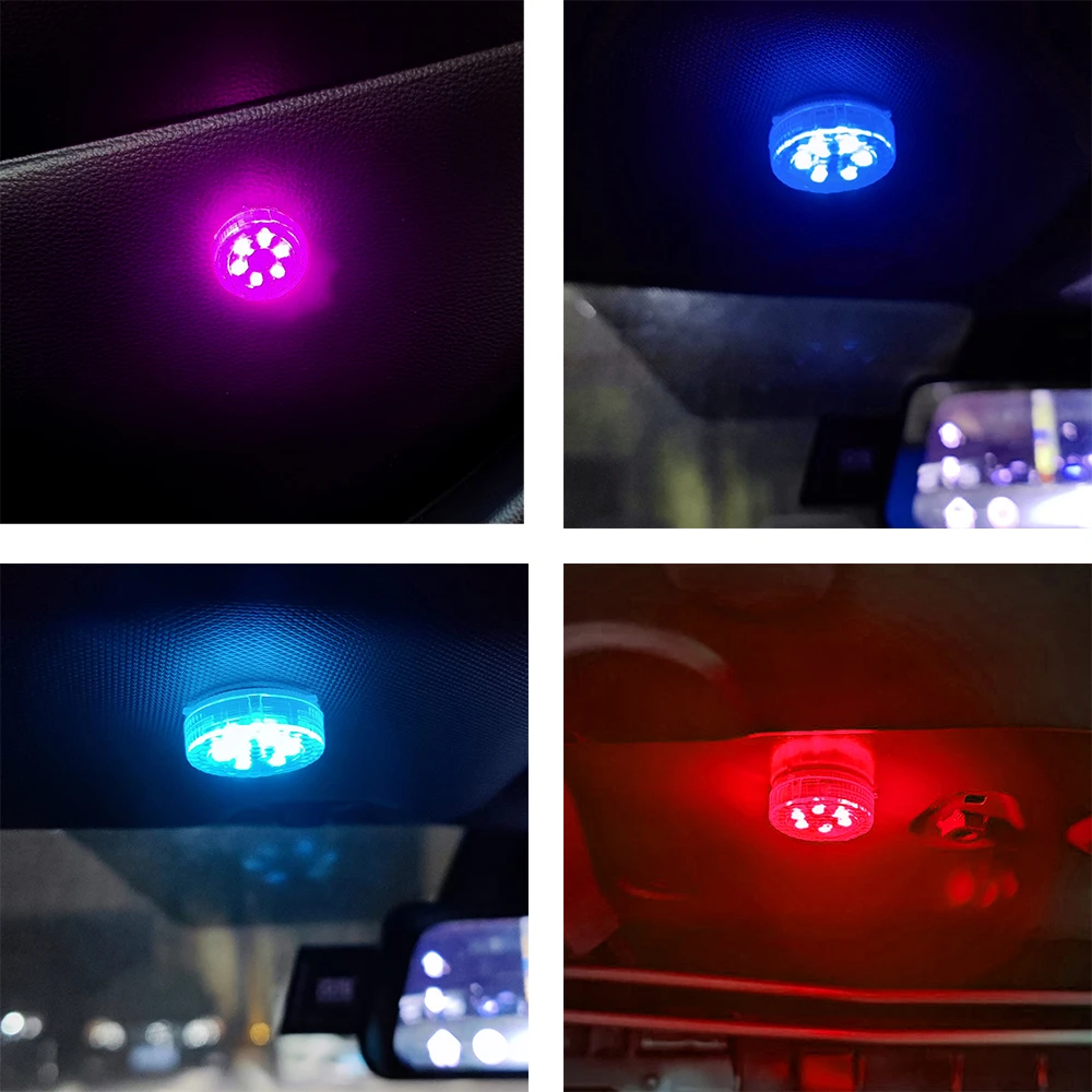 1PCS Car Mini Led Touch Switch Light Auto Wireless Ambient Lamp Portable Night Reading Light Car Roof Bulb Car Interior Light led fog light for car