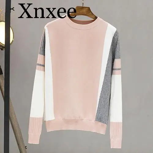 2020 Warm thick Contrast Color Sweater Female Autumn Winter Pullover Sweater Long Sleeve Knitted Jumper Pull Femme Black Pink 2020 Warm thick Contrast Color Sweater Female Autumn Winter Pullover Sweater Long Sleeve Knitted Jumper Pull Femme Black Pink