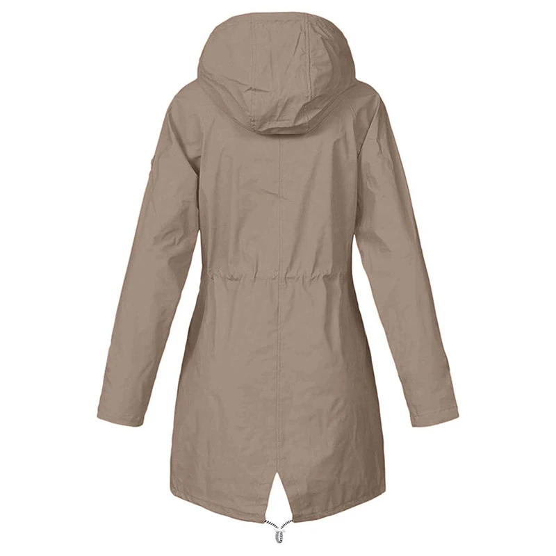 Heflashor Женская куртка, зимняя, дождевая, на молнии, ветрозащитная, длинная, размера плюс, Женское пальто, для женщин, плащ, куртка, пальто, осень, зима