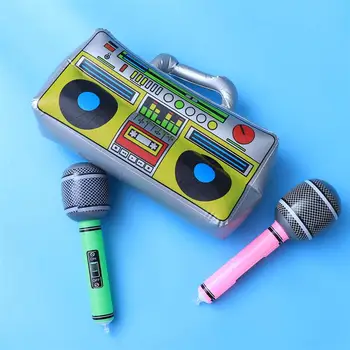 

3PCS Inflatable Musical Radio and Microphone Inflatable Toys Instruments for Kids Party Favor Party Bag Stuffer Giveaways Toys