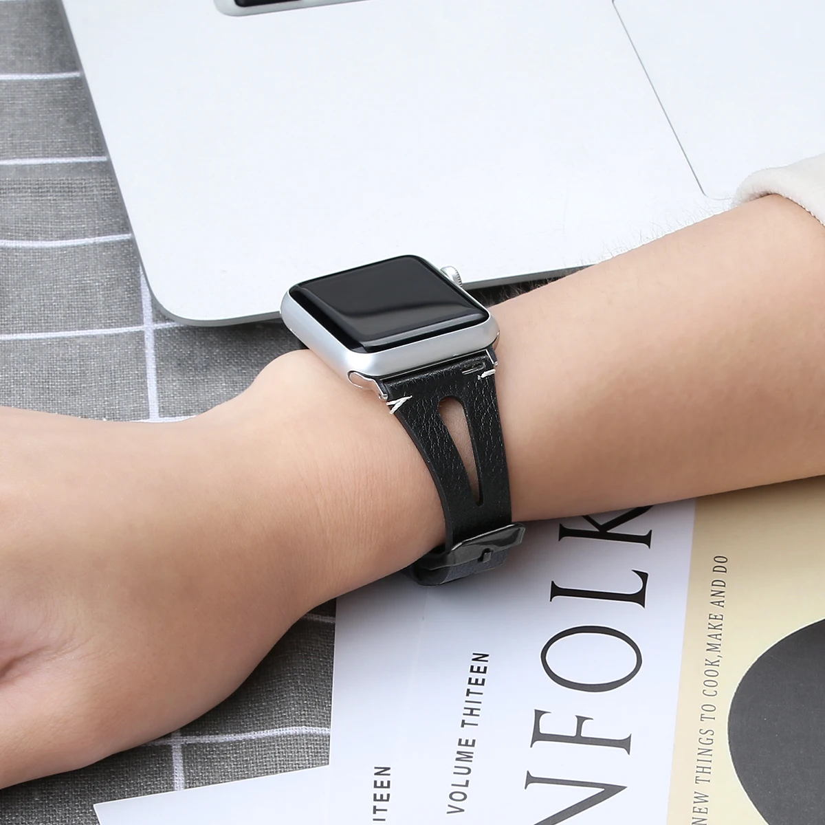 Для 38/40 мм 42/44 мм iWatch 1 2 3 4 ремешок для часов кожаный сменный ремешок с пряжкой цветок часы с принтом ремешок для Apple Watch