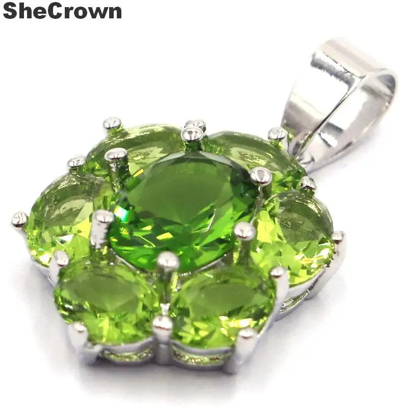 27x17 мм роскошный женский кулон из серебра 925 пробы с зеленым Перидотом|silver pendant|925