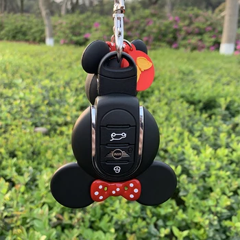 

3D Mini Cooper S JCW keychain Cute Miky Key Ring cover for Mini Cooper S JCW One F54 F55 F56 F60