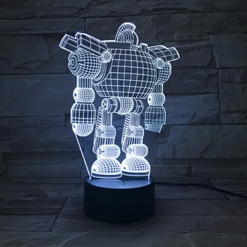 

The Iron Giant Unique for Child LED Night Light Lamp for Office for Festival 7 Color 3D Led Clock Base Lamp Friend Holiday Gift