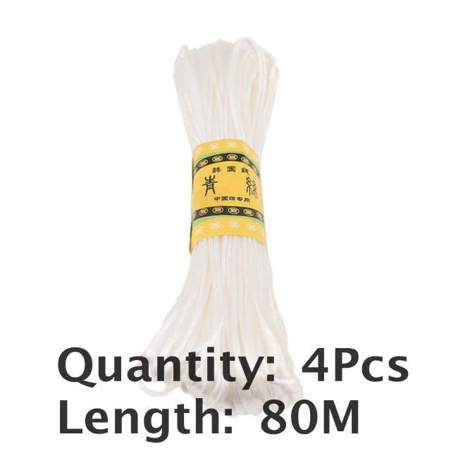 1pc 1mm 80m Satin Silk Rope Nylon Cord Colorful Baby Teether Accessories Teething Necklace Rattail Cord DIY Tool Toys Baby 4PcsWhite80M