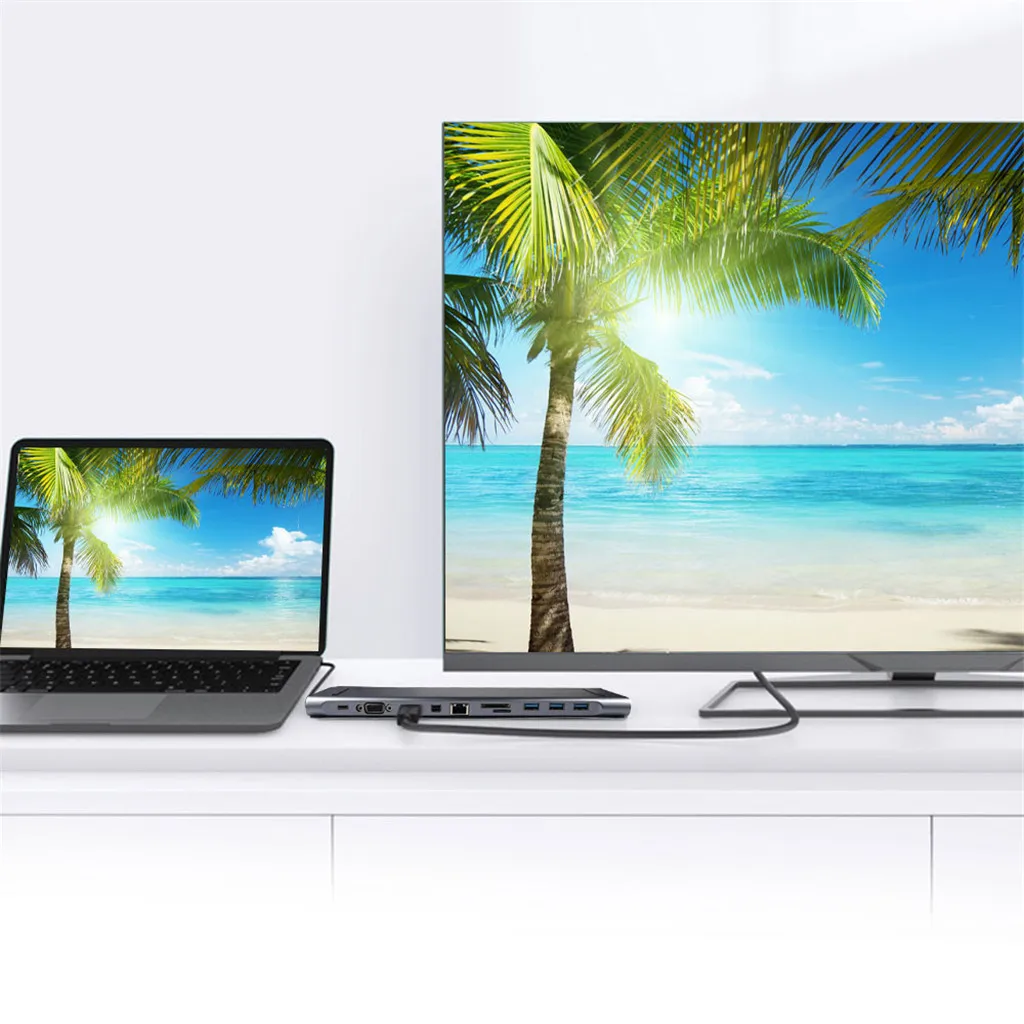 Многофункциональный 11 портов type-c концентратор HDMI адаптер Usb 3,0 концентратор Usb type c к HDMI 4K VGA 11 в 1 с DP/без DP z1126