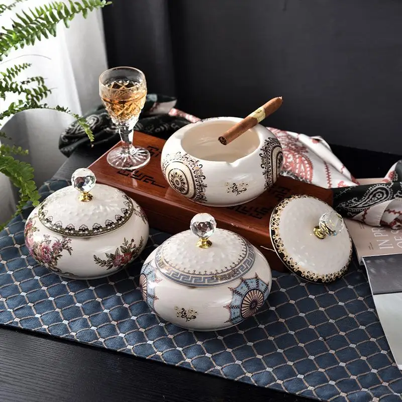 Аксессуары для курения, роскошная Европейская пепельница, круглый пепельница, держатель для сигарет, курительная пепельница, Cenicero, украшение для дома