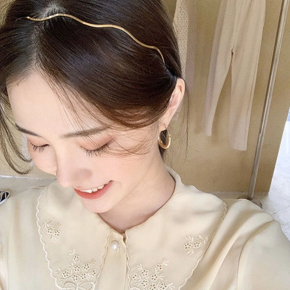 Ободок для волос Женский металлический с геометрическим узором Тонкая Повязка