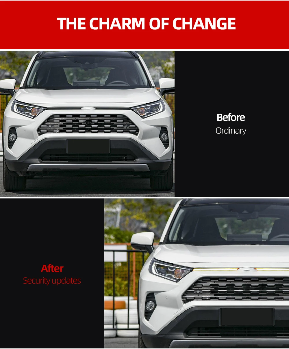 2 шт., для Toyota RAV4, желтый, функция сигнала поворота, автомобильный DRL светодиодный светильник дневного света, декоративный светильник для автомобиля