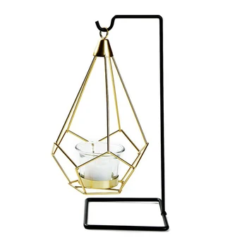 

Golden Metal Candle Holders Novelty Nordic Candles for Bedroom Living Room Restaurant Washing Room Decor Air Plant Stand