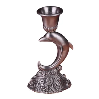 

Classic Luxury Bronze Dolphin Candlestick European Metal Candle Holder Room Decoration Ornament Home Decoration Accessories