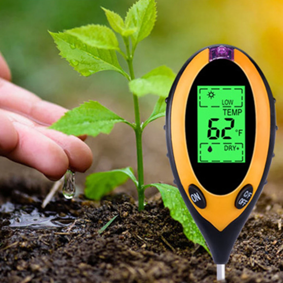 4 In 1 Digital PH Meter Soil Moisture Monitor Temperature Sunlight