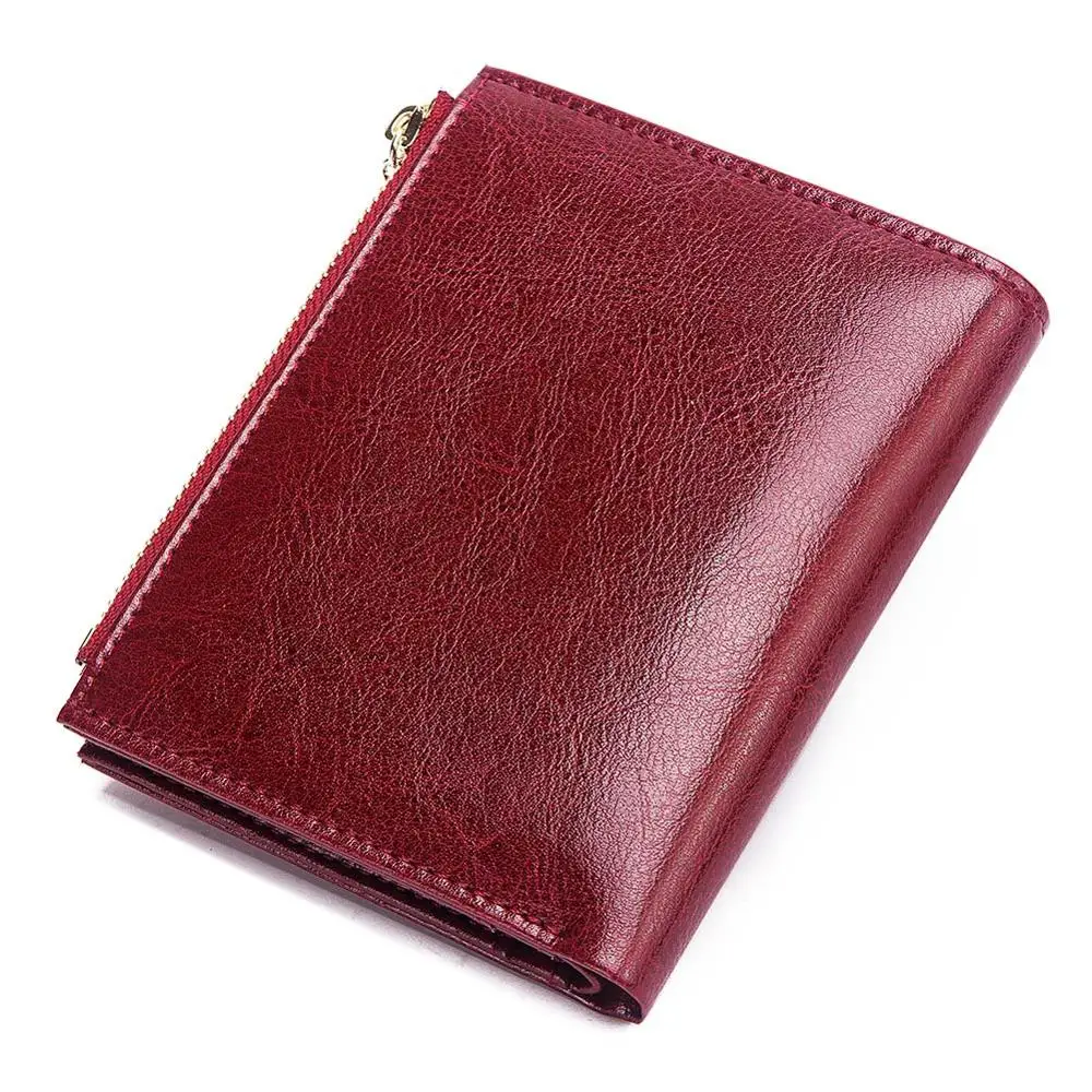 GZCZ Rfid 100% натуральная кожа кошелек женский для монет Portomone Короткие Бумажники