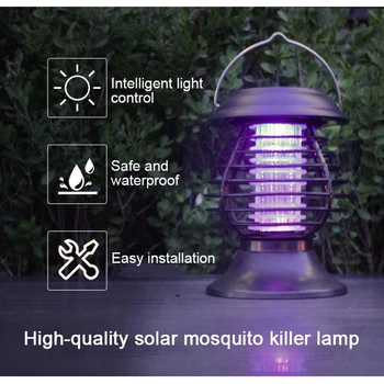 

New Solar Mosquito Killer Lamp Outdoor Pest Fly Bug Insect Zapper Trap Lamp Hanging Electric Mosquito Killer Lamp Tent Light