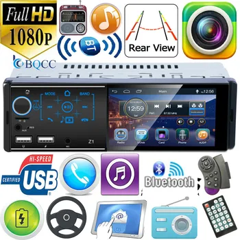 

Autoradio 1DIN MP5 USB Player Bluetooth 4.1" Touch Screen Car Stereo Radio HD Stereo Radio + Cam