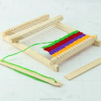 

Child DIY Wooden Handloom Developmental Toy Yarn Weaving Knitting Shuttle Loom Au08 20 Dropship