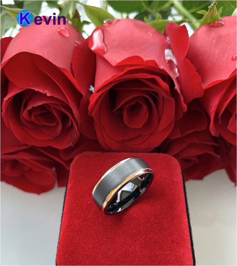 Мужское кольцо с двойным цветным покрытием обручальное из вольфрама|wedding rings|tungsten