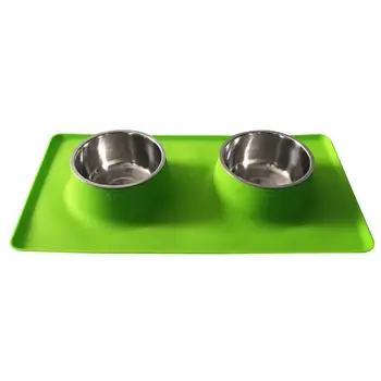 

Suction Cup Silicone Integrated Pet Feeding Dog Double Bowl Durable Leakproof X4YD