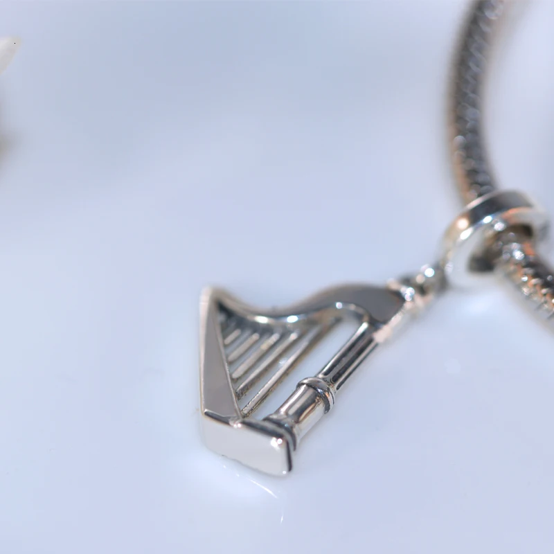 XiaoJing 925 стерлингового серебра арфа кулон бусины музыка Шарм fit Pandora браслет хорошее ювелирное изделие для матери подарок