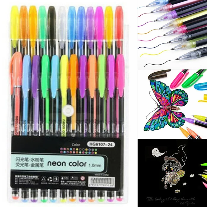 Glitter Gel Pen Set-Metallic Pastel Highlighter Marker Pen F0I0 