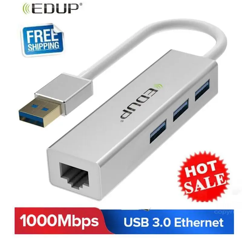 Gigabit Ethernet адаптер 3 порта USB 3,0 концентратор USB к RJ45 10/100/1000 Мбит сетевой LAN Проводной адаптер для MacBook, Windows Mac OS