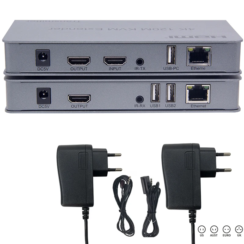 4 K/30Hz HDMI KVM удлинитель HDMI USB удлинитель до 200 м с HDMI петлей и HDMI ИК усилитель управления+ стерео аудио выход