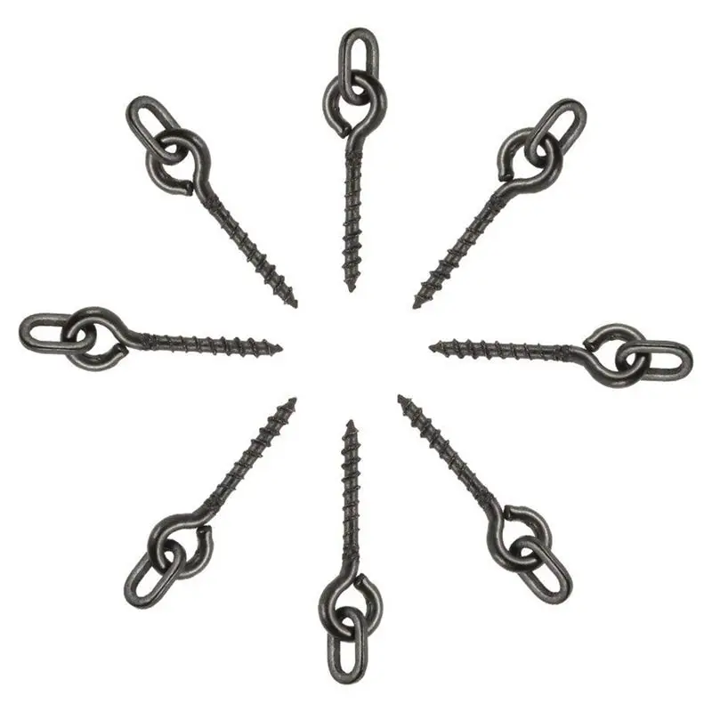 ABUO-100pcs 14 мм винты для приманки с овальными петлями Вертлюг, карп для рыбалки