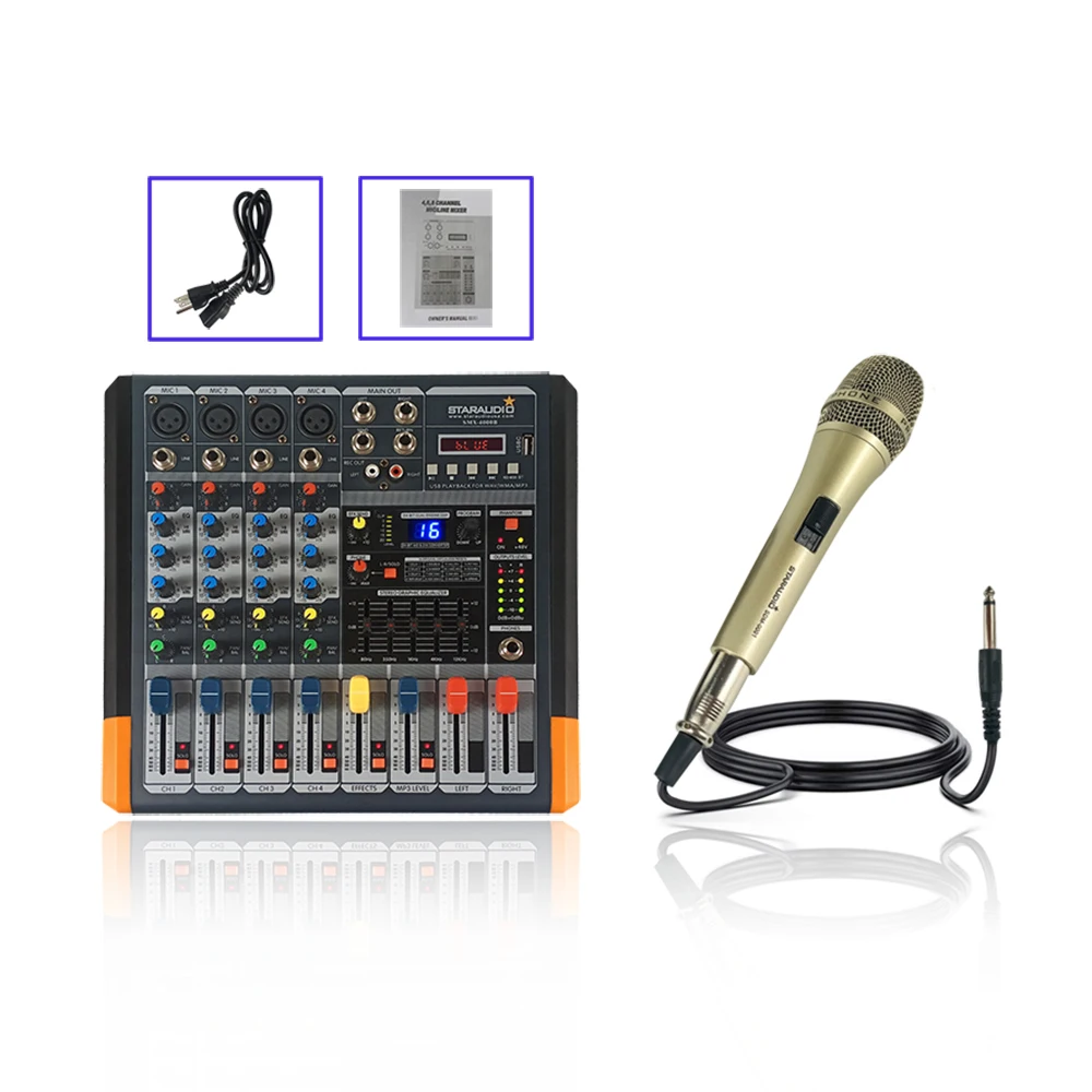 STARAUDIO профессиональный 2000 Вт 4 х канальный питание аудио смеситель W/Bluetooth