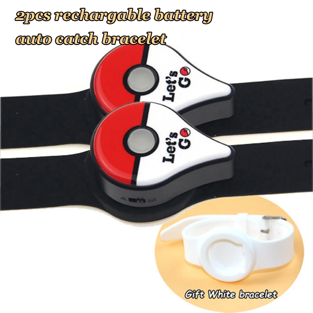 

2pcs Auto catch For Pokemon Go Plus Bluetooth Wristband Bracelet Watch Game Accessories with Rechargeable battery